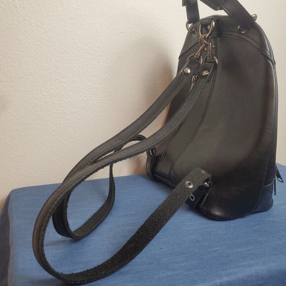 Patricia Nash Alencon Small Backpack Black Leather Travel Tote READ main image 7